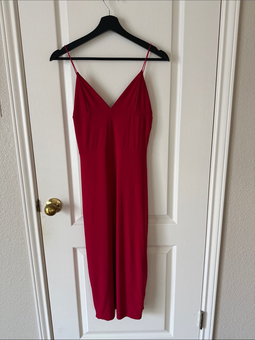 Missguided Red Slip Midi Dress